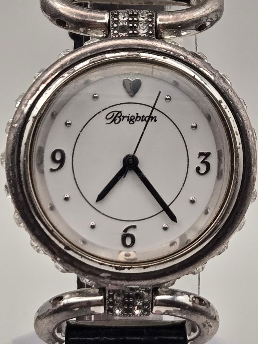 Brighton Cologne Watch, Silver-Tone Case, Leather Band